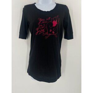 Marc by Marc Jacobs Women Size XS Black Pink Y2K You Set Me on Fire Top